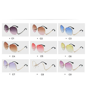 Bended Rimless Gradient Sunglass